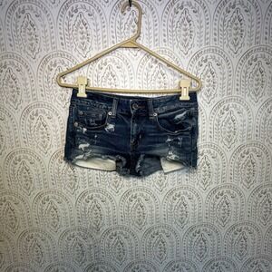 American Eagle Outfitters Women's Distressed Denim Cutoff Shorts Blue Size 2
